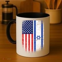 Israel Jewish American Flag Coffee Mug thumb 4