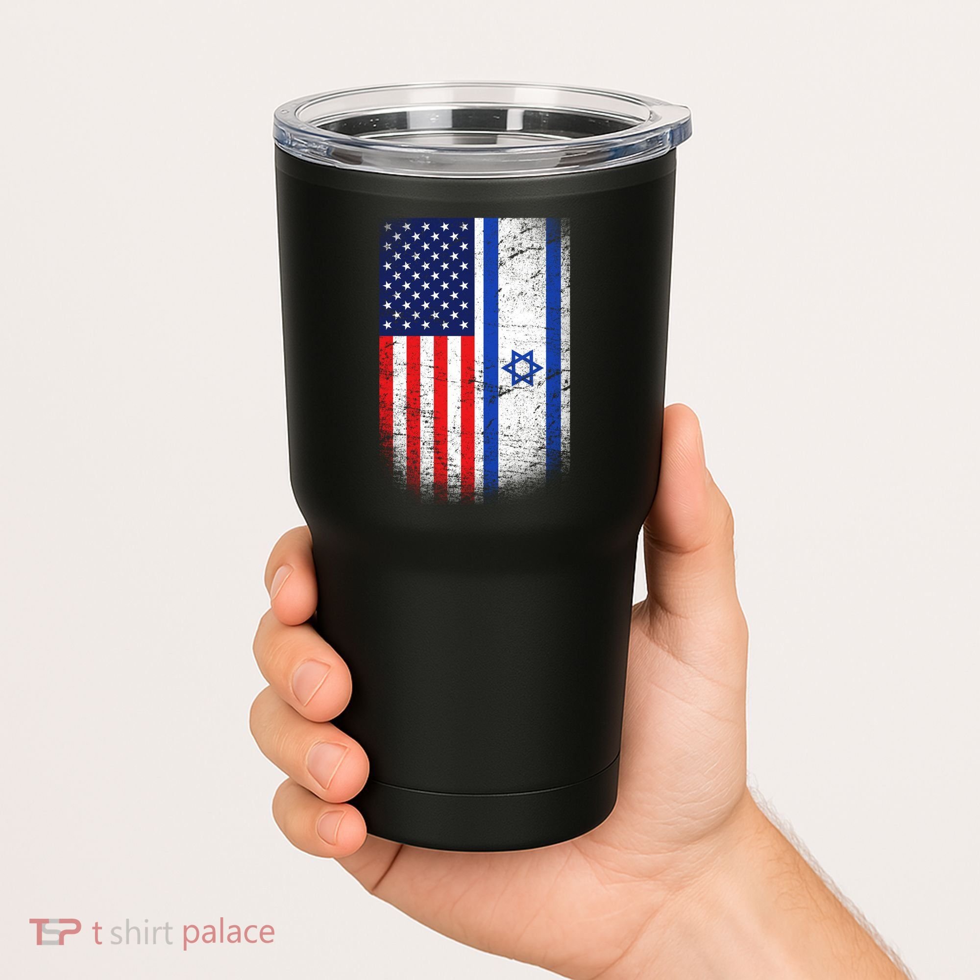 Israel Jewish American Flag Tumbler