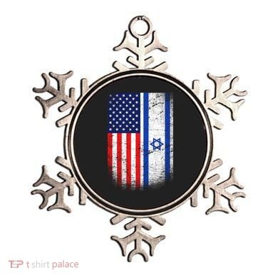 Israel Jewish American Flag Ornament