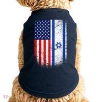 Israel Jewish American Flag Doggie Tank thumb 0
