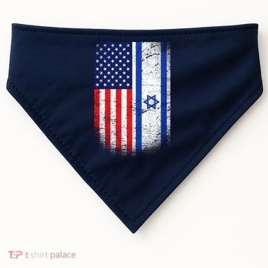 Israel Jewish American Flag USA-Made Doggie Bandana