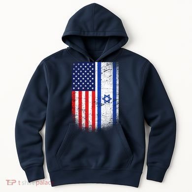 Israel Jewish American Flag Hoodie