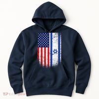 Israel Jewish American Flag Hoodie thumb 0