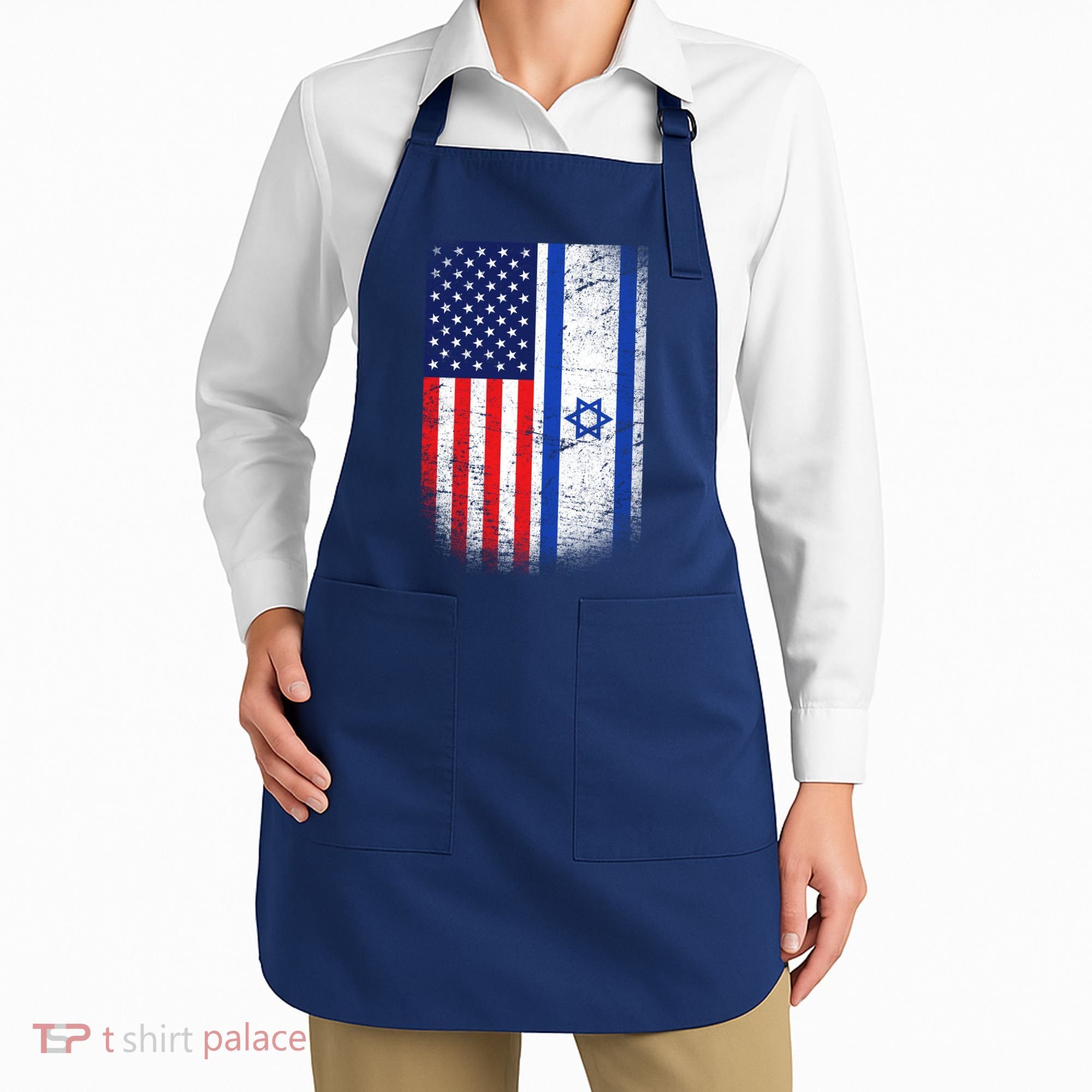 Israel Jewish American Flag Apron