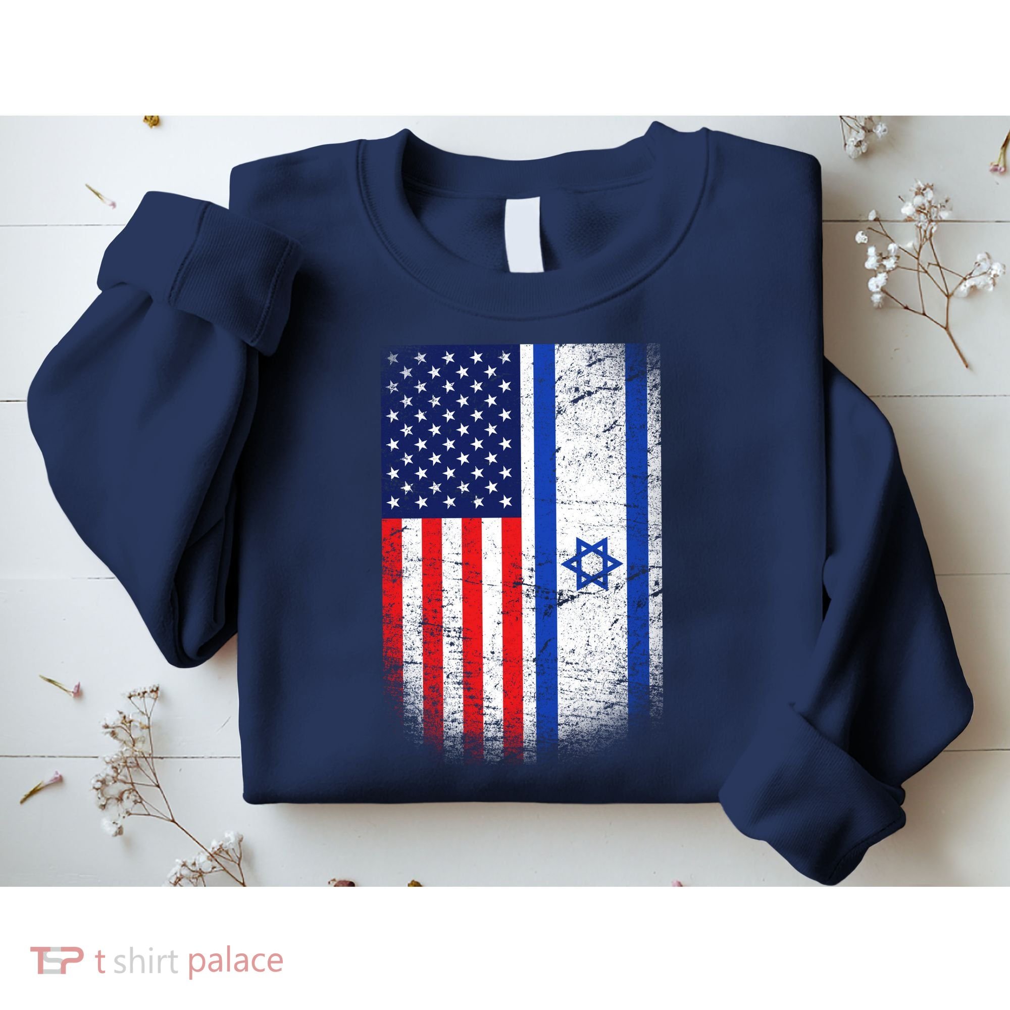 Israel Jewish American Flag Sweatshirt