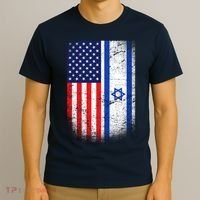 Israel Jewish American Flag T-Shirt thumb 3