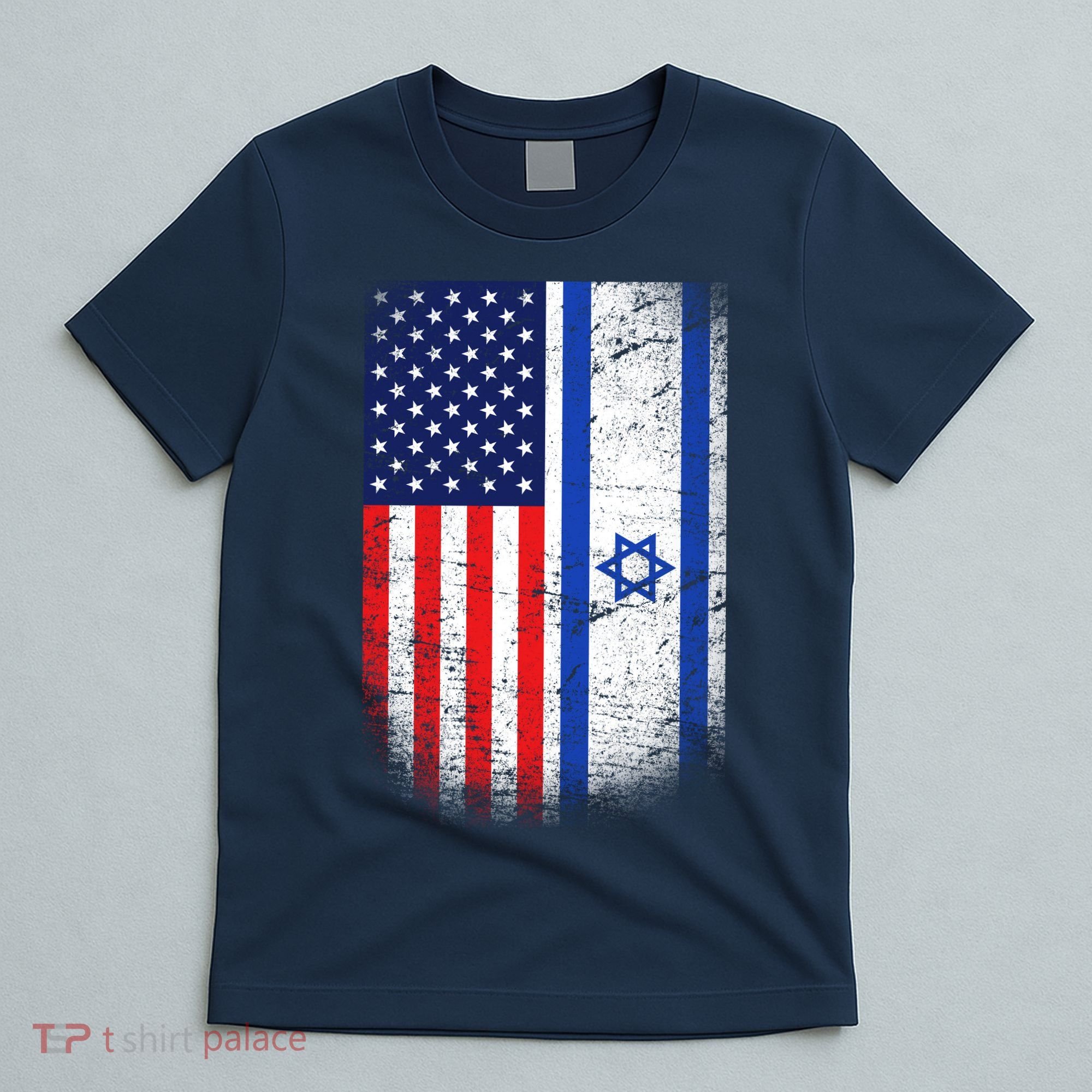 Israel Jewish American Flag T-Shirt