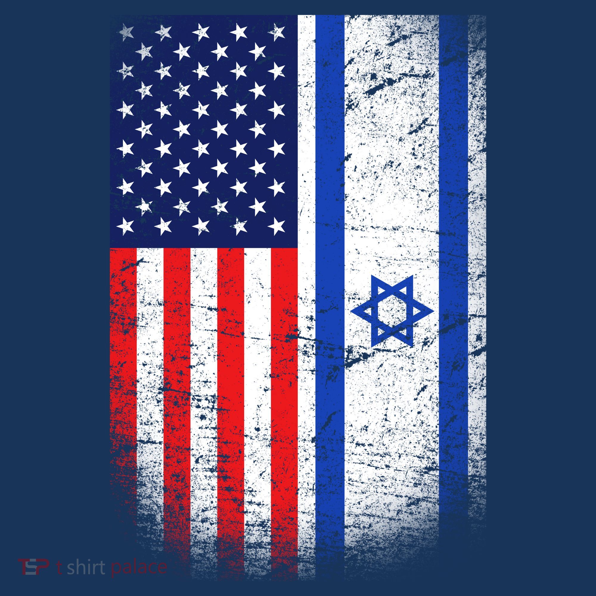 Israel Jewish American Flag T-Shirt