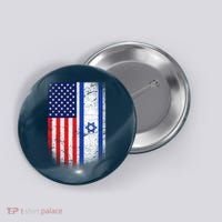 Israel Jewish American Flag Button thumb 0