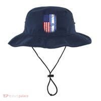 Israel Jewish American Flag Bucket Hat thumb 0