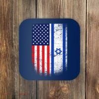 Israel Jewish American Flag Coaster thumb 0