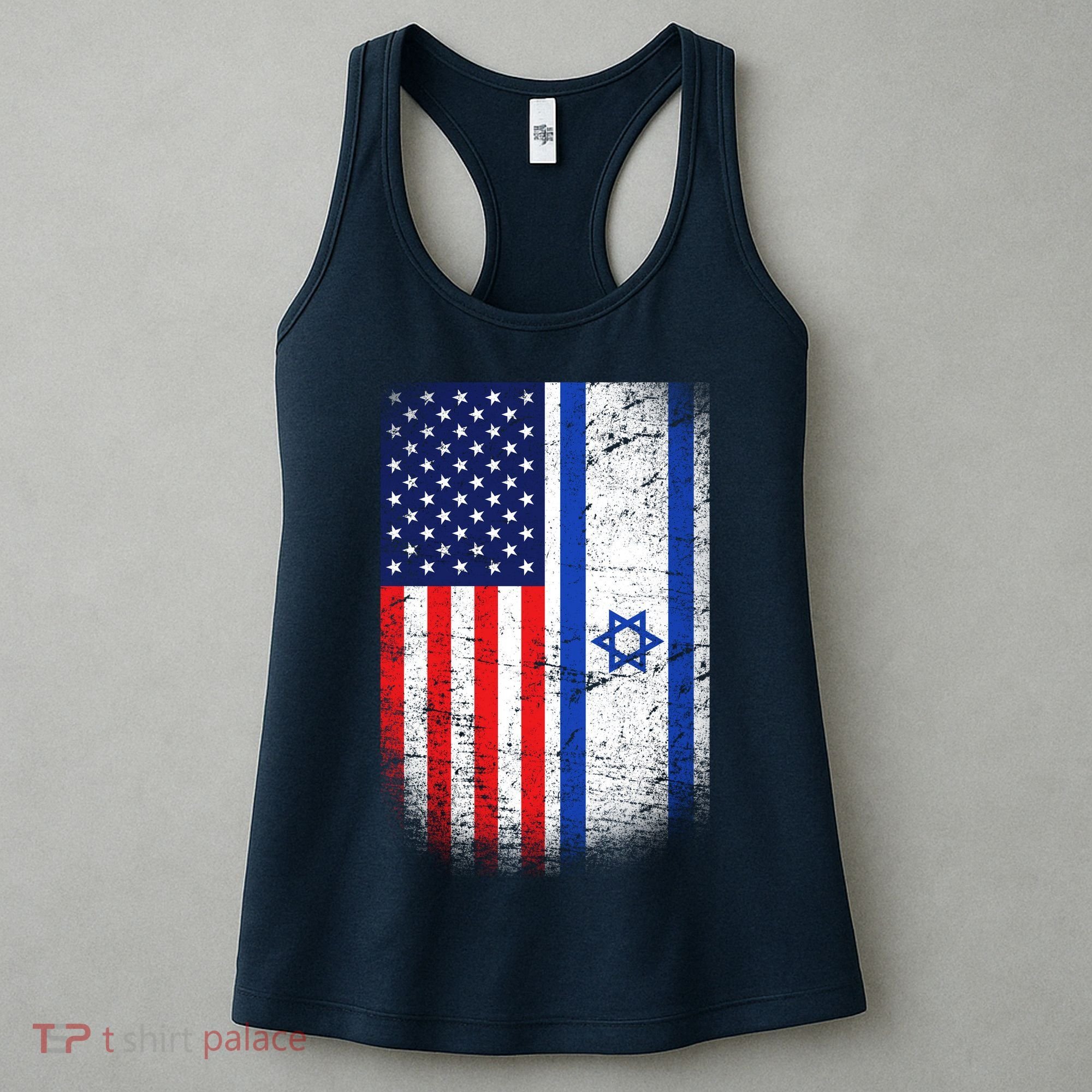 Israel Jewish American Flag Women's Tank Top