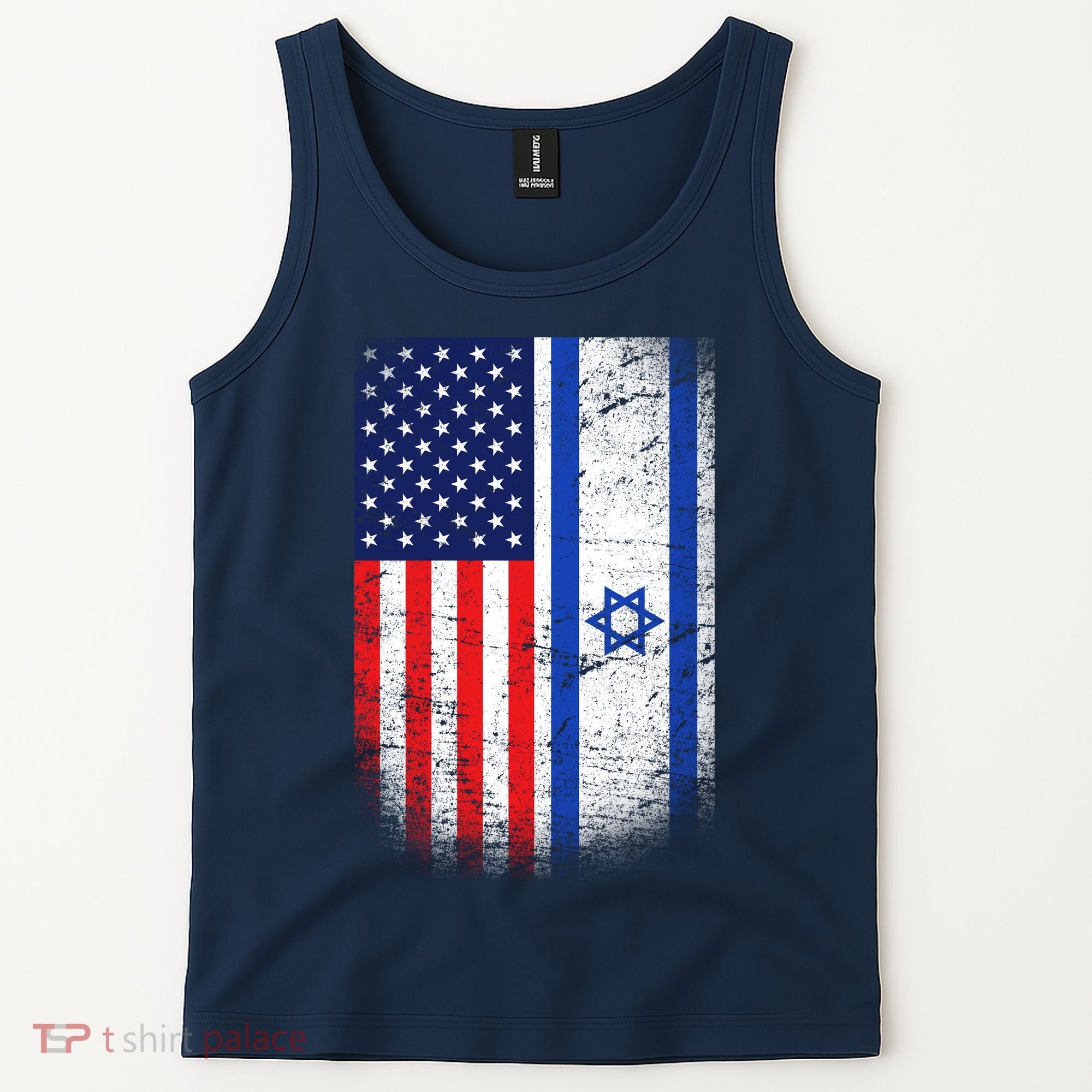 Israel Jewish American Flag Tank Top