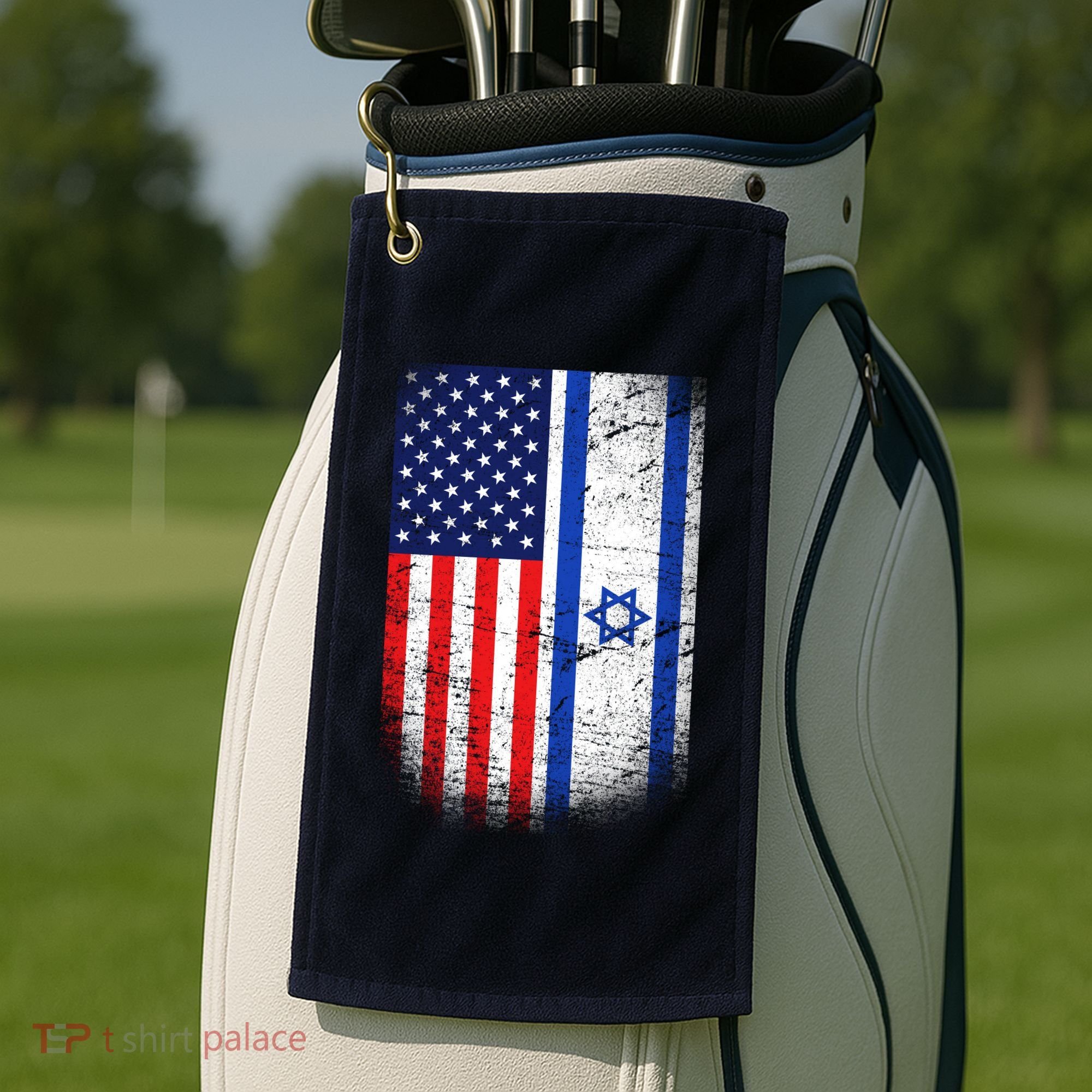 Israel Jewish American Flag Golf Towel