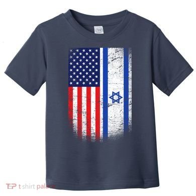 Israel Jewish American Flag Toddler T-Shirt