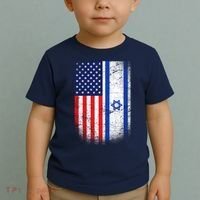 Israel Jewish American Flag Toddler T-Shirt thumb 2