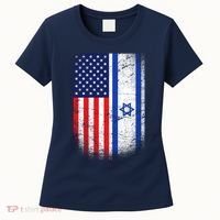 Israel Jewish American Flag Women's T-Shirt thumb 0