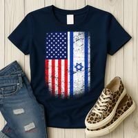 Israel Jewish American Flag Women's T-Shirt thumb 3
