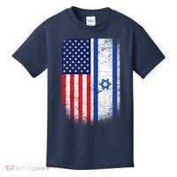 Israel Jewish American Flag Kids T-Shirt thumb 0