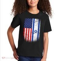 Israel Jewish American Flag Kids T-Shirt thumb 2
