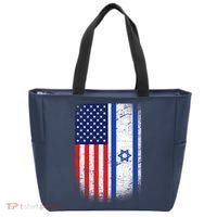 Israel Jewish American Flag Tote Bag thumb 0
