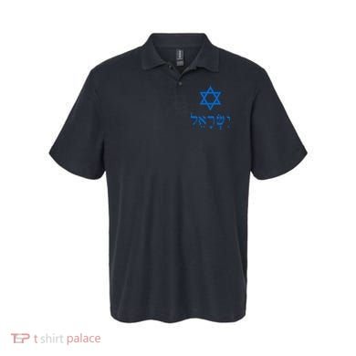 Israel Star Of David In Hebrew Polo