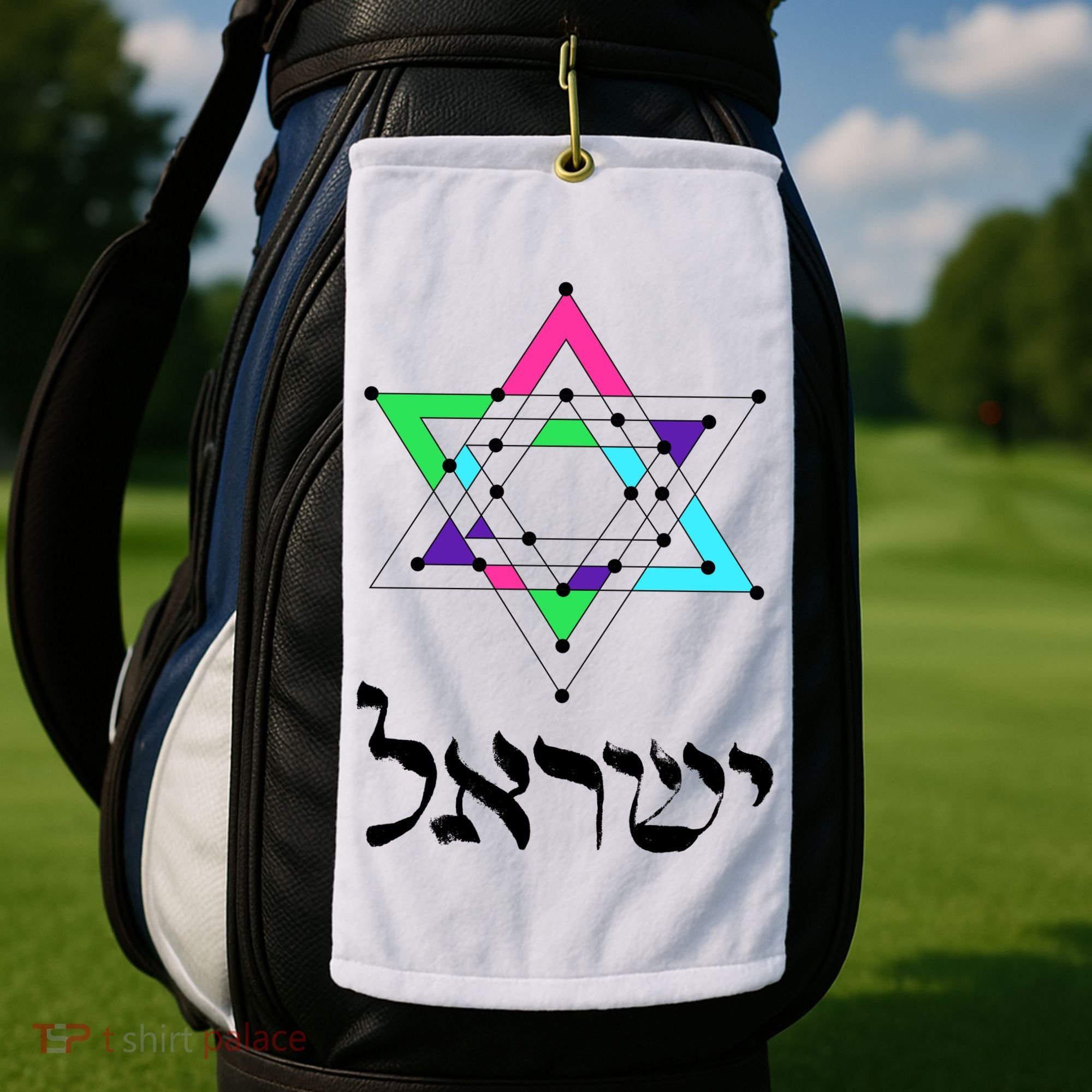 Israel Star Of David Sacred Geometry Golf Towel