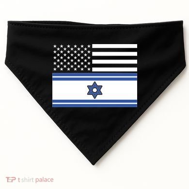 Israeli American Flag USA-Made Doggie Bandana