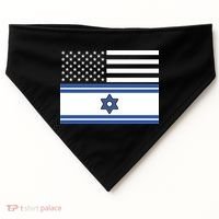 Israeli American Flag USA-Made Doggie Bandana thumb 0