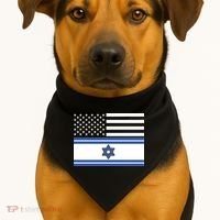 Israeli American Flag USA-Made Doggie Bandana thumb 1
