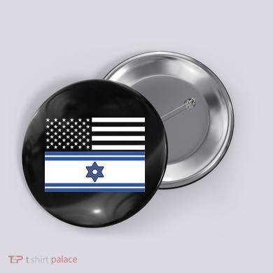 Israeli American Flag Button