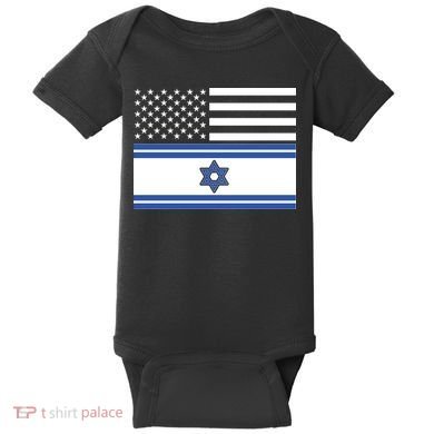 Israeli American Flag Baby Bodysuit