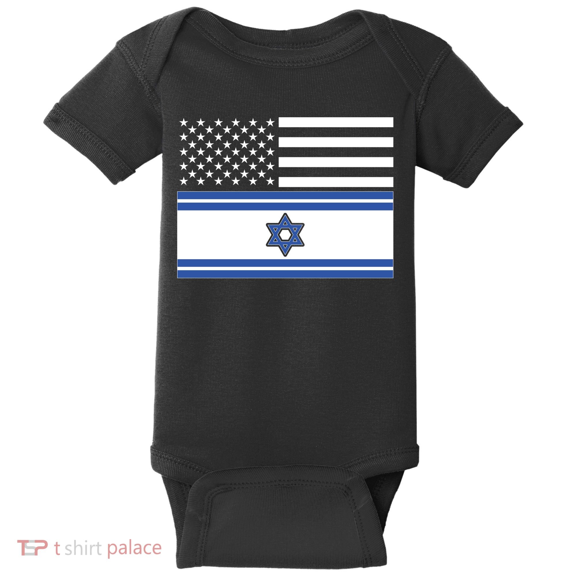 Israeli American Flag Baby Bodysuit