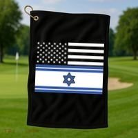 Israeli American Flag Golf Towel thumb 1
