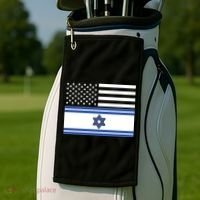 Israeli American Flag Golf Towel thumb 2