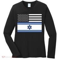 Israeli American Flag Women's Long Sleeve Shirt thumb 0