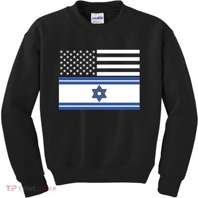 Israeli American Flag Kids Sweatshirt
