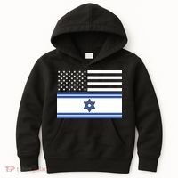 Israeli American Flag Kids Hoodie thumb 0