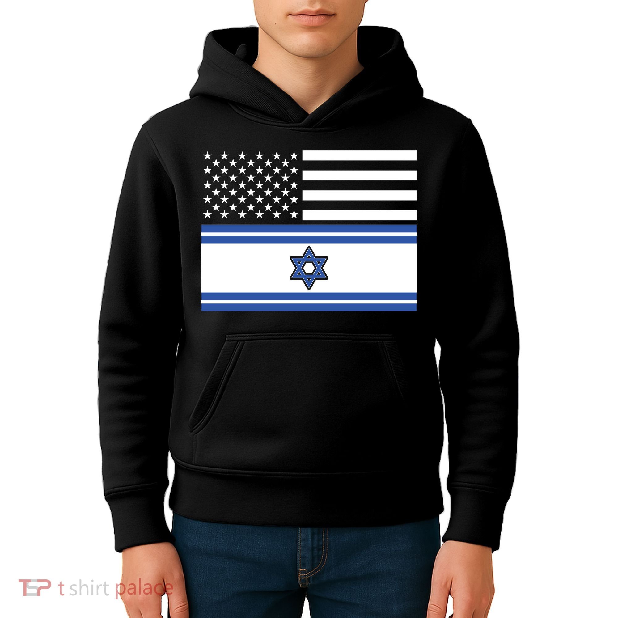Israeli American Flag Kids Hoodie