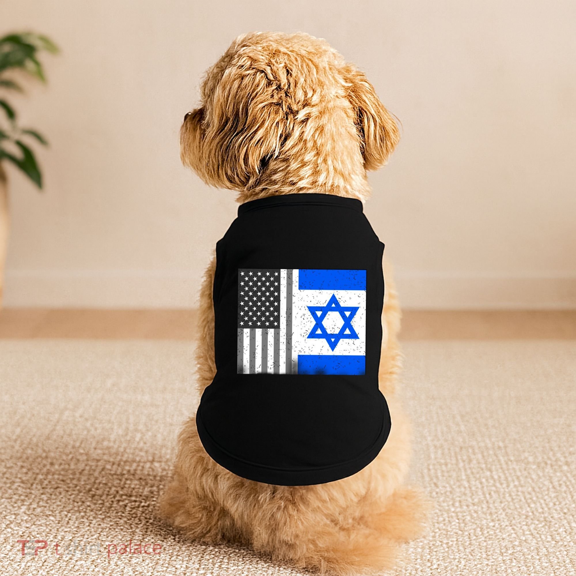 Israeli American Flag Pride Israel USA Doggie Tank