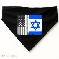Israeli American Flag Pride Israel USA USA-Made Doggie Bandana thumb 0