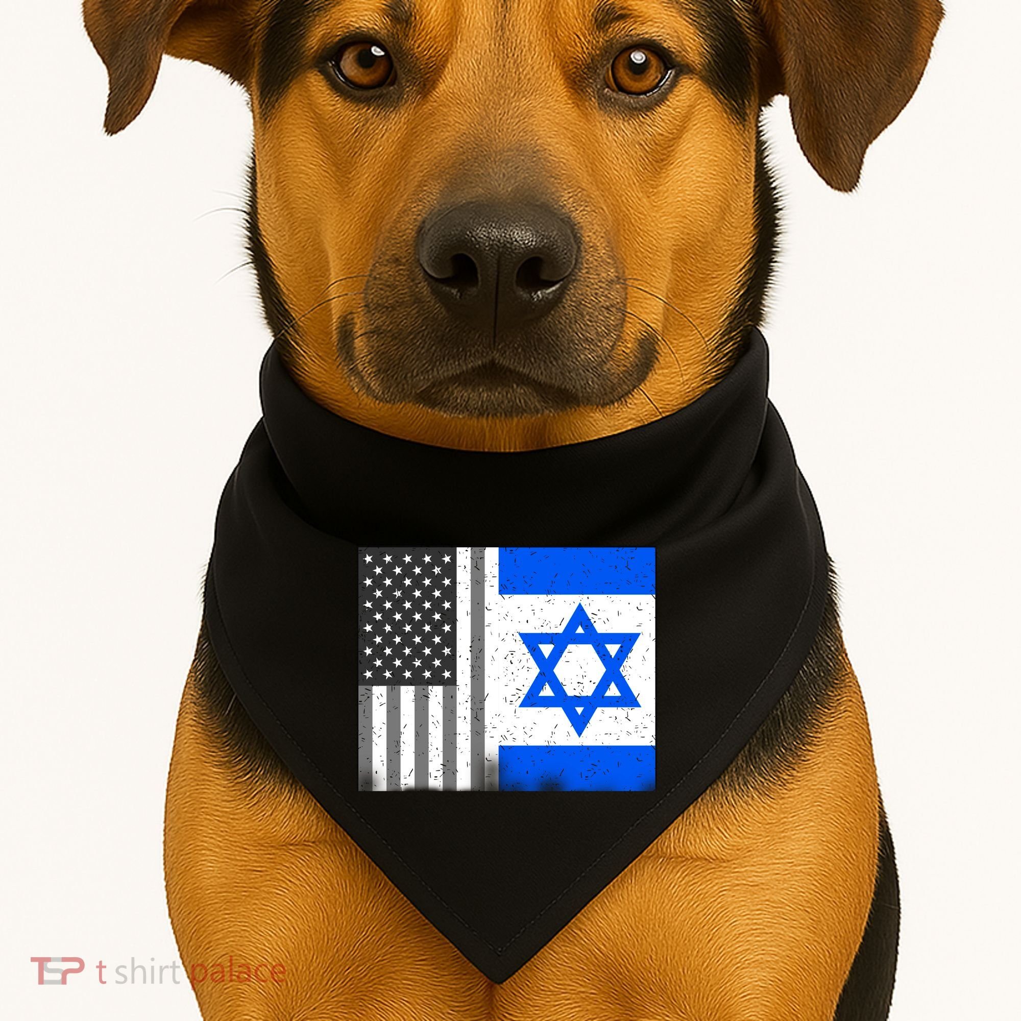 Israeli American Flag Pride Israel USA USA-Made Doggie Bandana