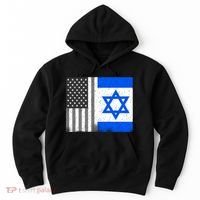 Israeli American Flag Pride Israel USA Hoodie thumb 0