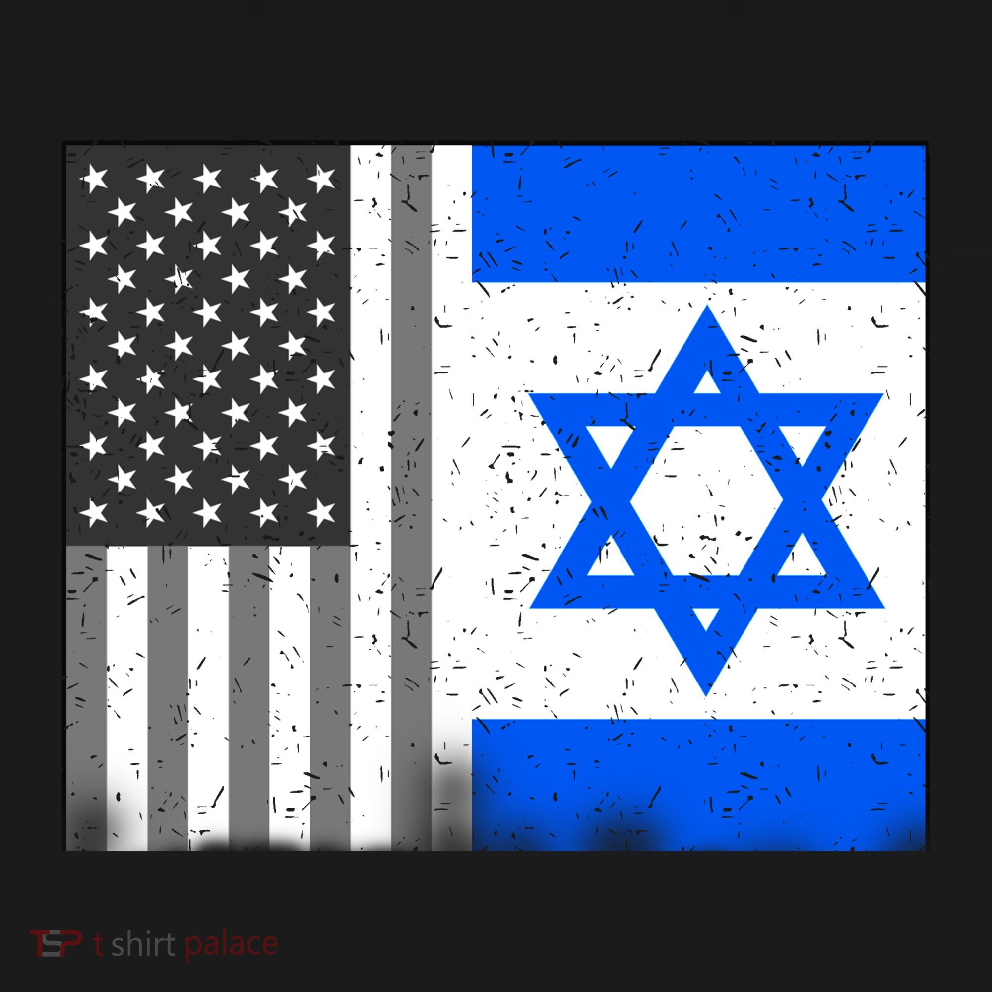Israeli American Flag Pride Israel USA Hoodie