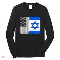 Israeli American Flag Pride Israel USA Long Sleeve Shirt thumb 0