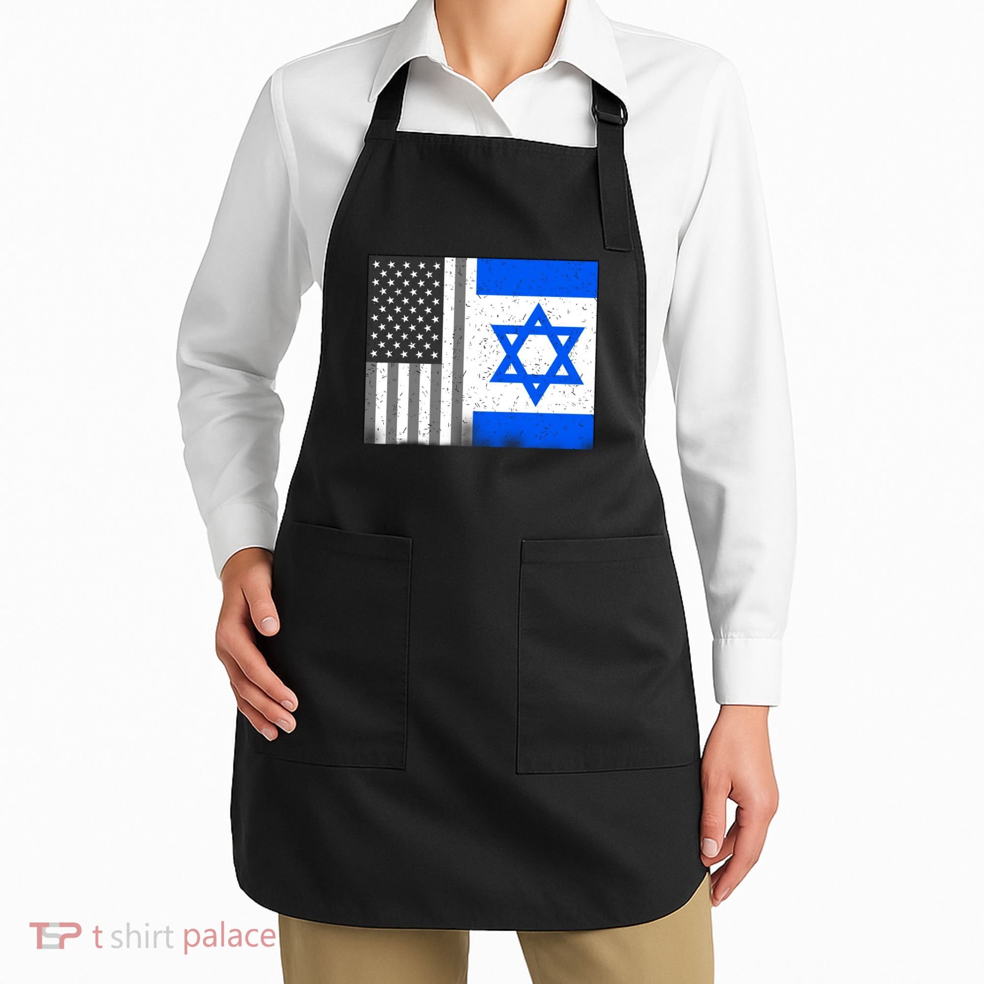 Israeli American Flag Pride Israel USA Apron