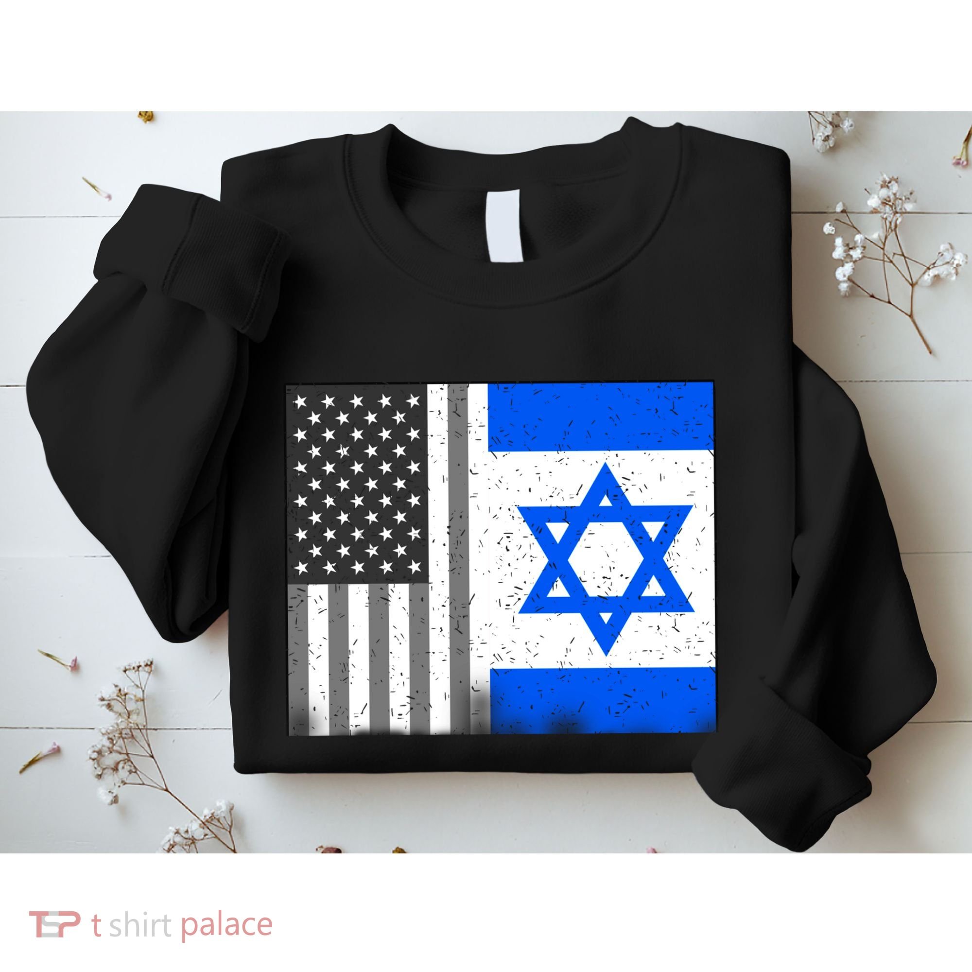 Israeli American Flag Pride Israel USA Sweatshirt