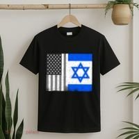 Israeli American Flag Pride Israel USA T-Shirt thumb 2