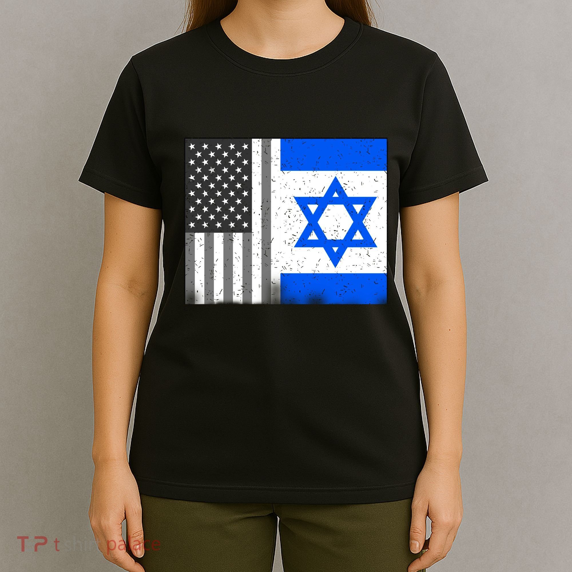 Israeli American Flag Pride Israel USA T-Shirt
