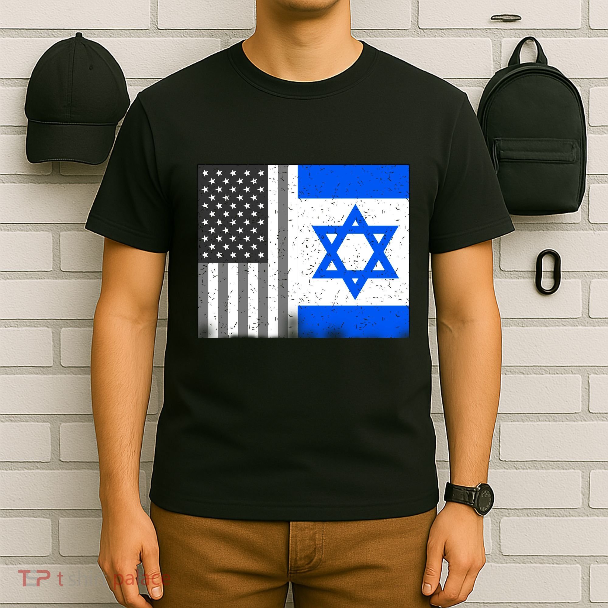 Israeli American Flag Pride Israel USA T-Shirt